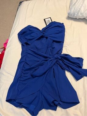 Angel Biba Cobalt Blue Strapless Romper